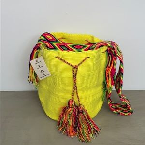 Wayuu Tribe crossbody bag neon yellow